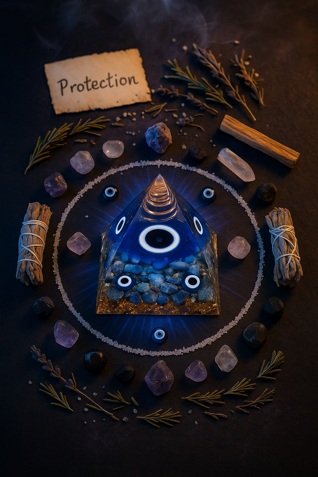 Alura Evil Eye Orgonite Pyramid