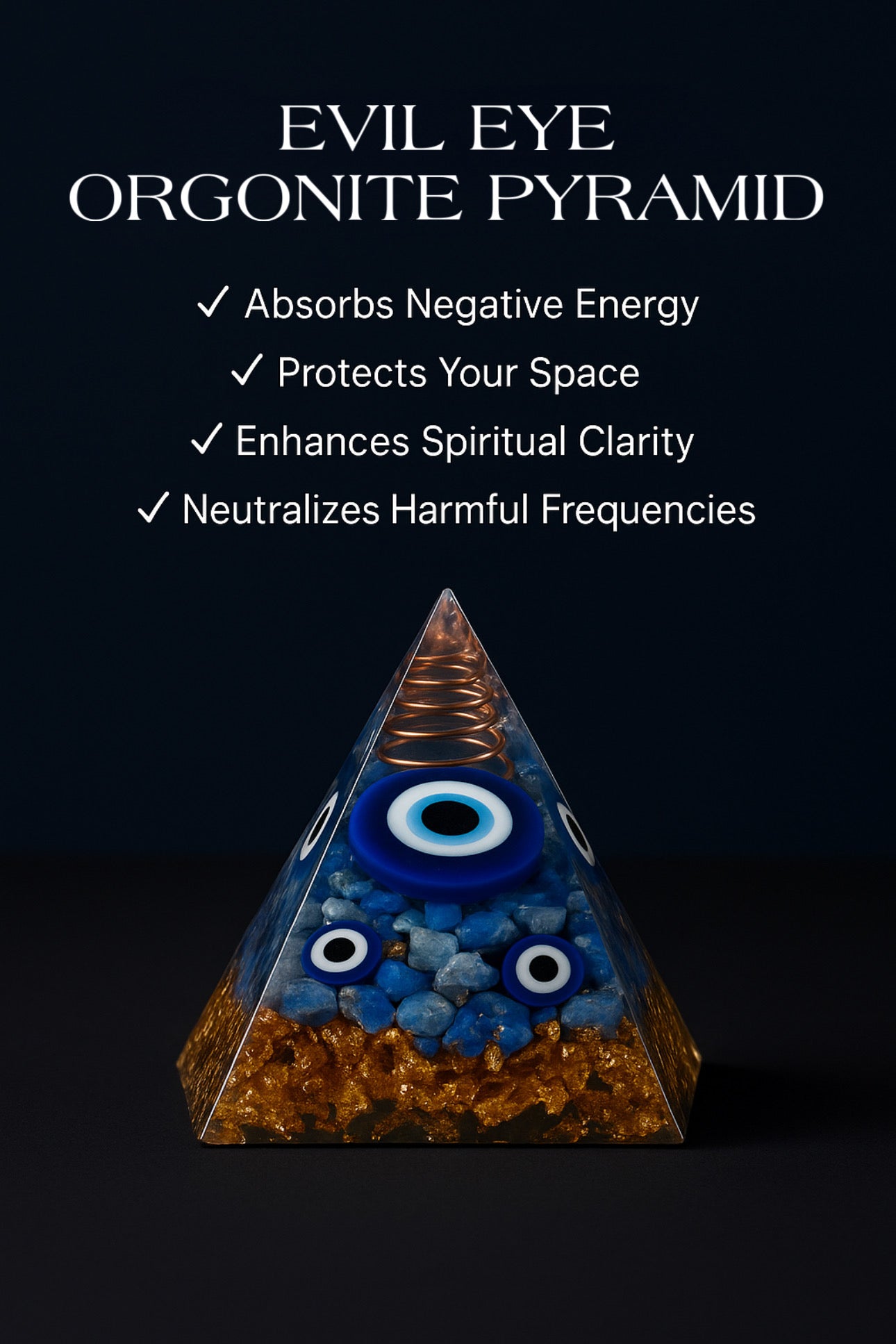 Alura Evil Eye Orgonite Pyramid