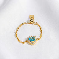 Blue Heart - Gold